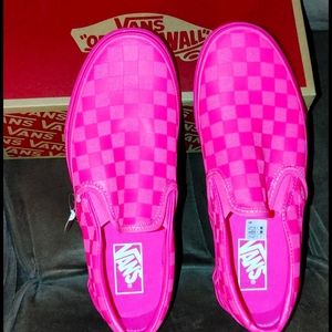 NWT 8.5 Vans Hot Pink Slip On